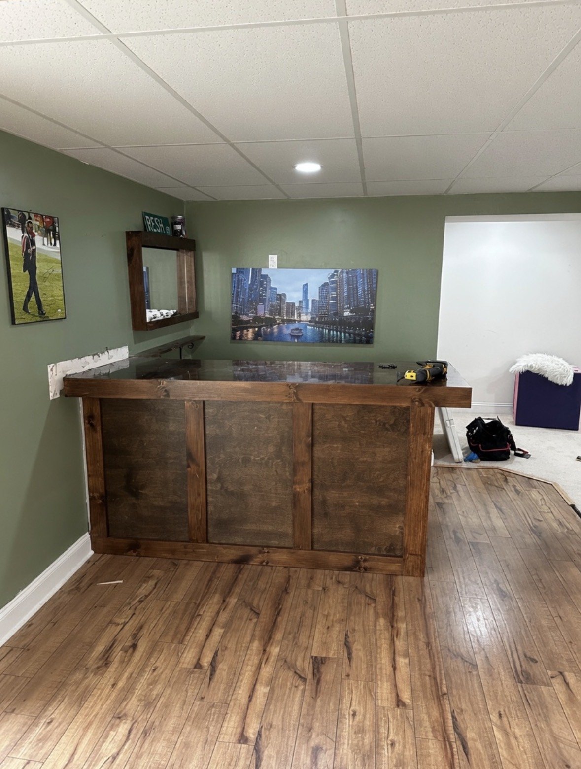 Original basement bar before the renovation